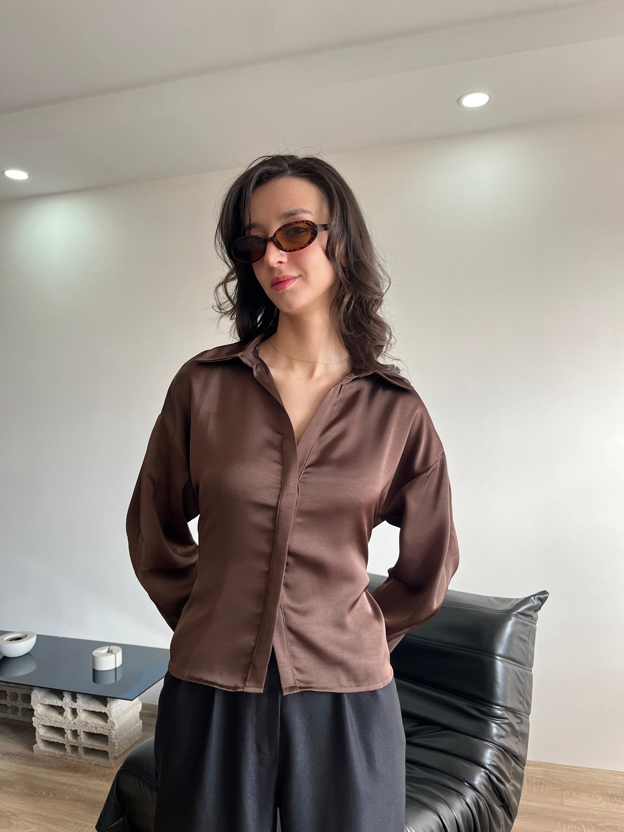 Saten gömlek (acı kahve )