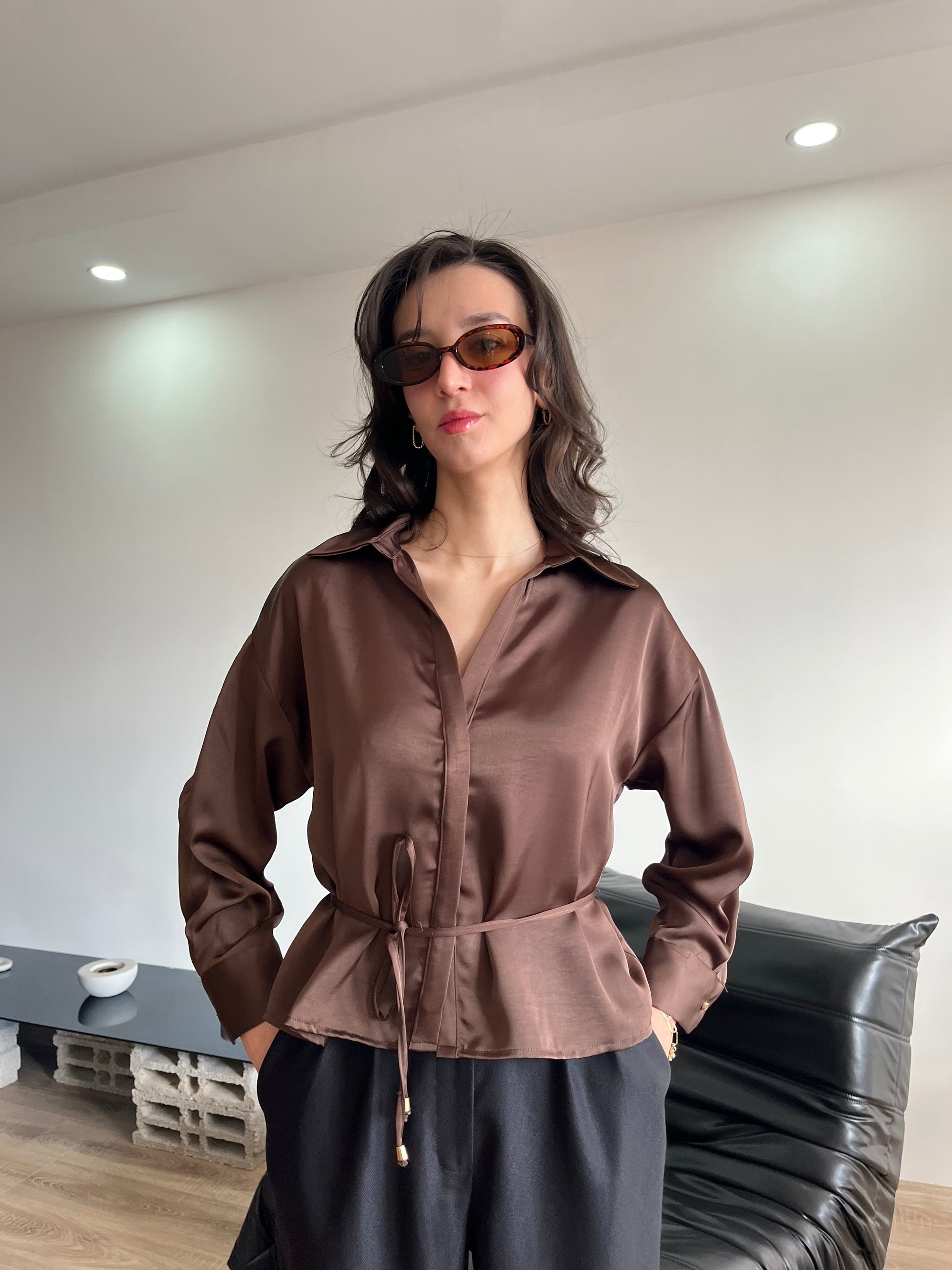 Saten gömlek (acı kahve )