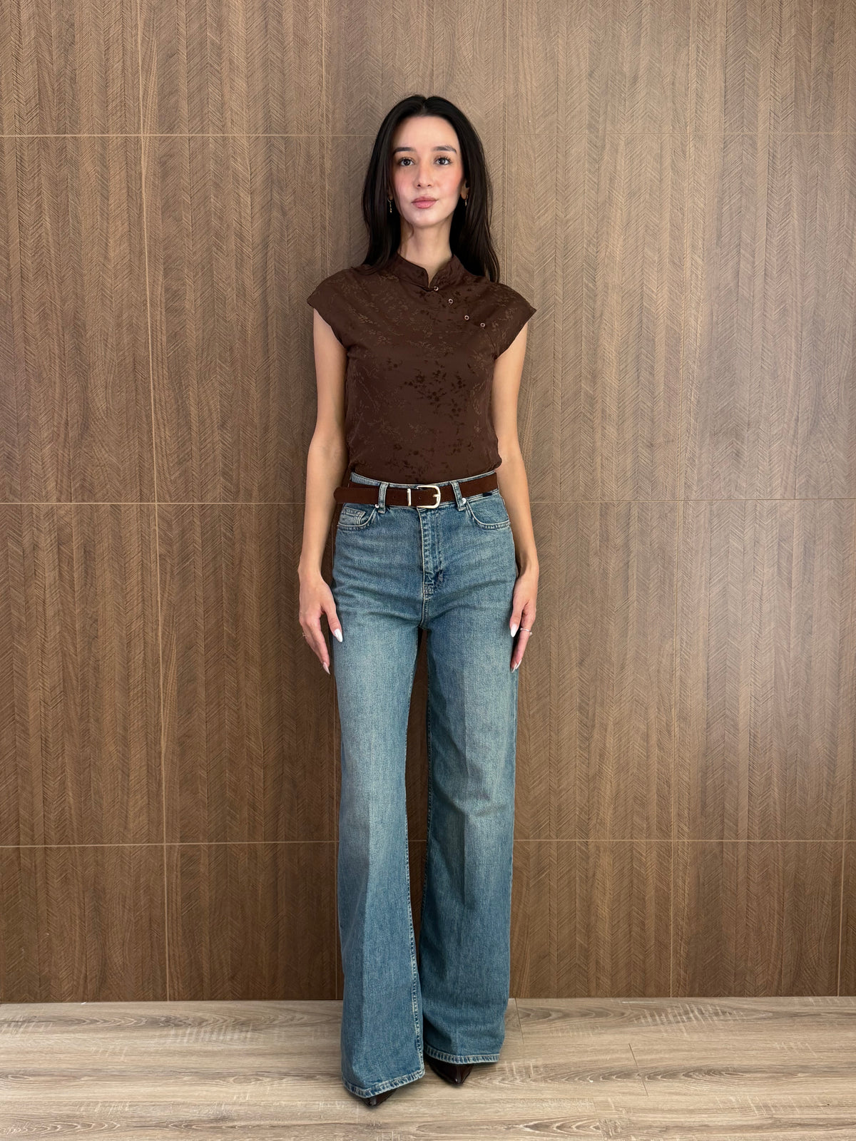 Premium Yüksek Bel Kemerli Jeans