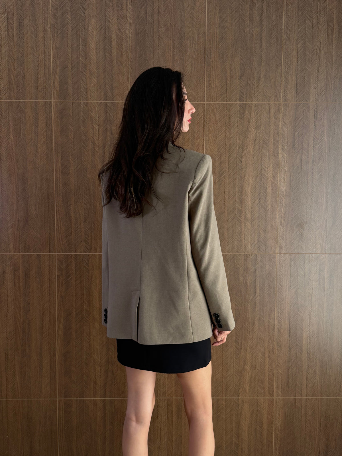 Zr Model Dik Yaka Blazer Ceket (Haki)