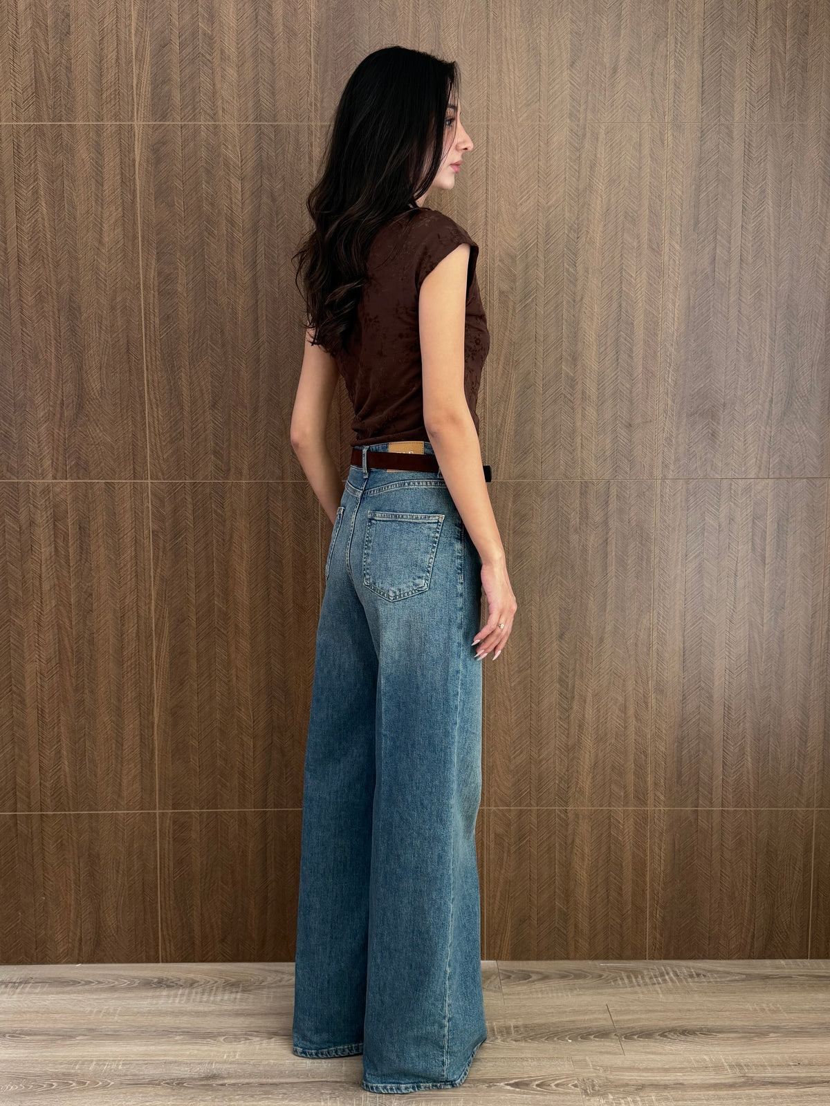 Premium Yüksek Bel Kemerli Jeans