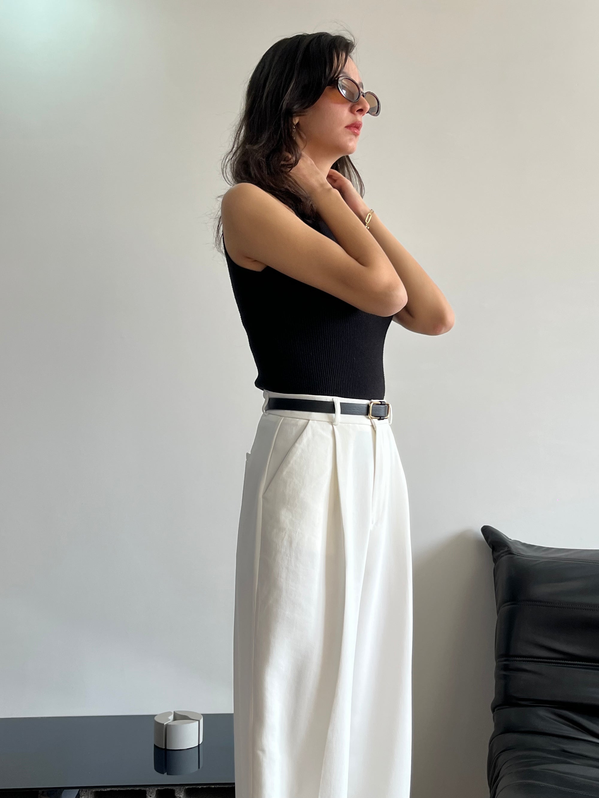 Kumaş Pantolon (Beyaz)