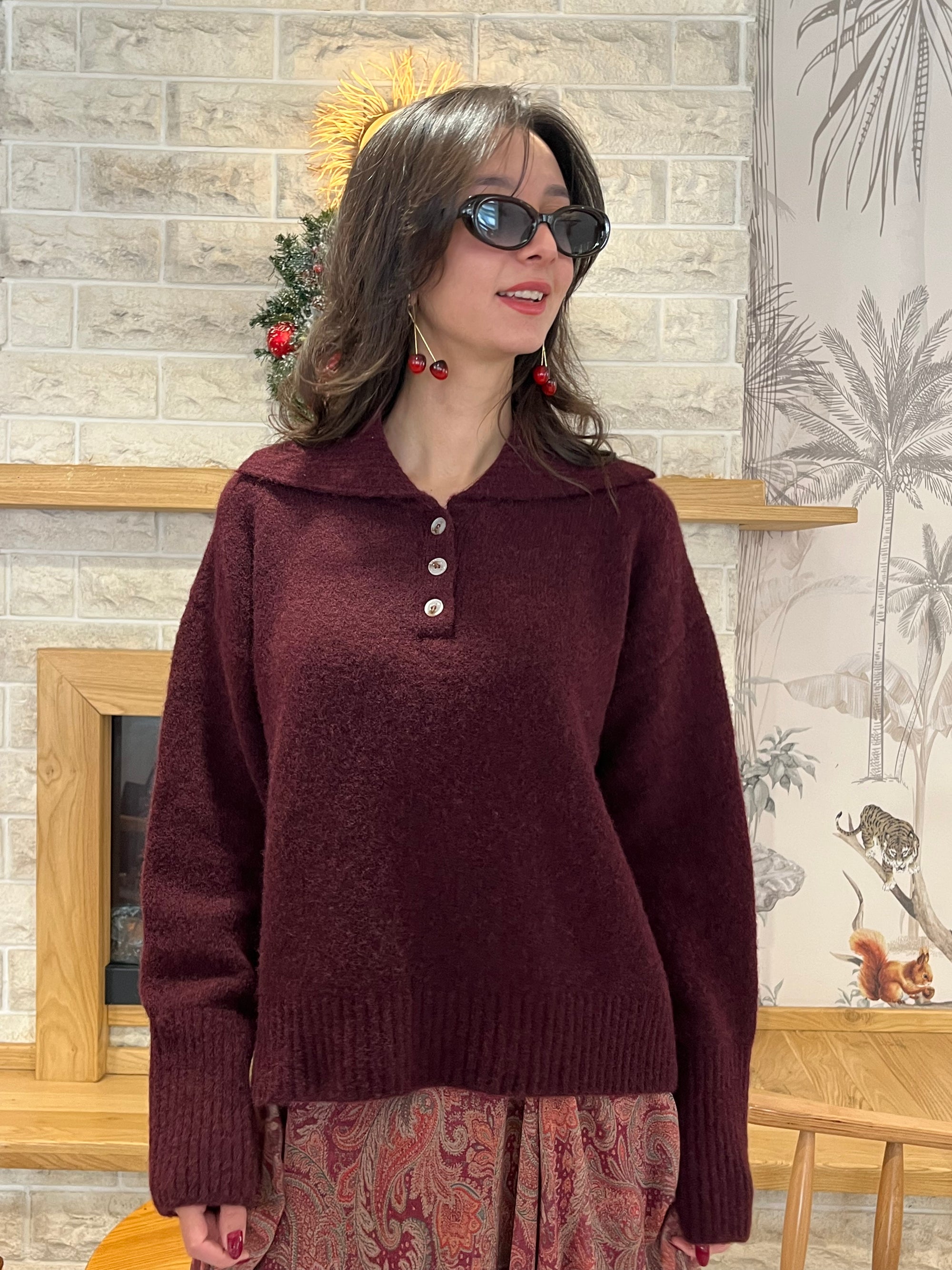 Polo Yaka Kazak (Bordo)