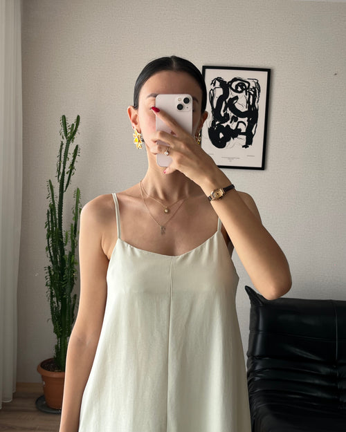 Askılı Salaş Elbise (Bej)