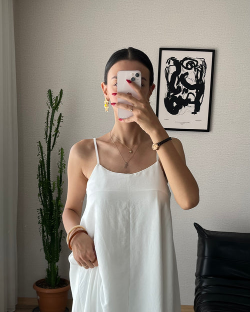 Askılı Salaş Elbise (Beyaz)