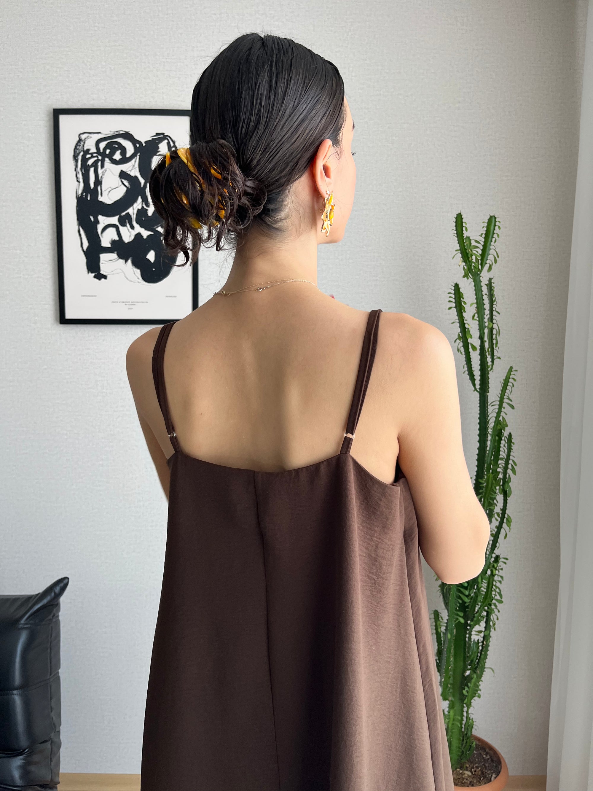 Askılı Salaş Elbise (Kahverengi)