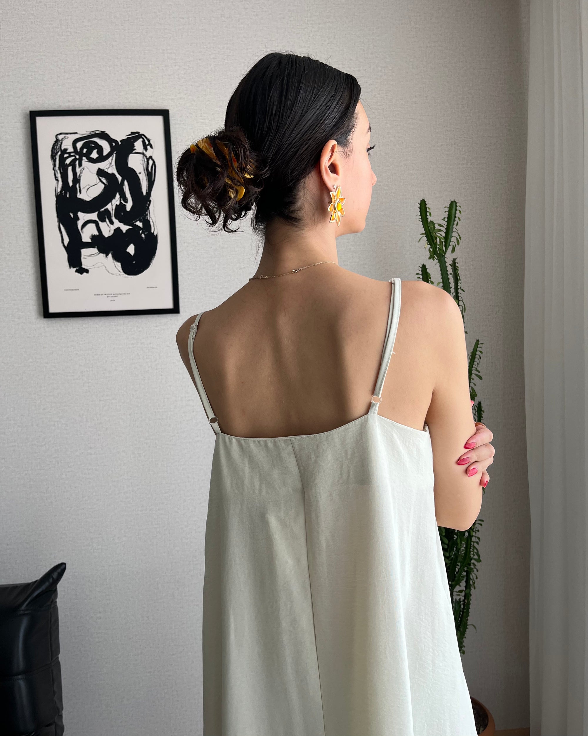 Askılı Salaş Elbise (Bej)