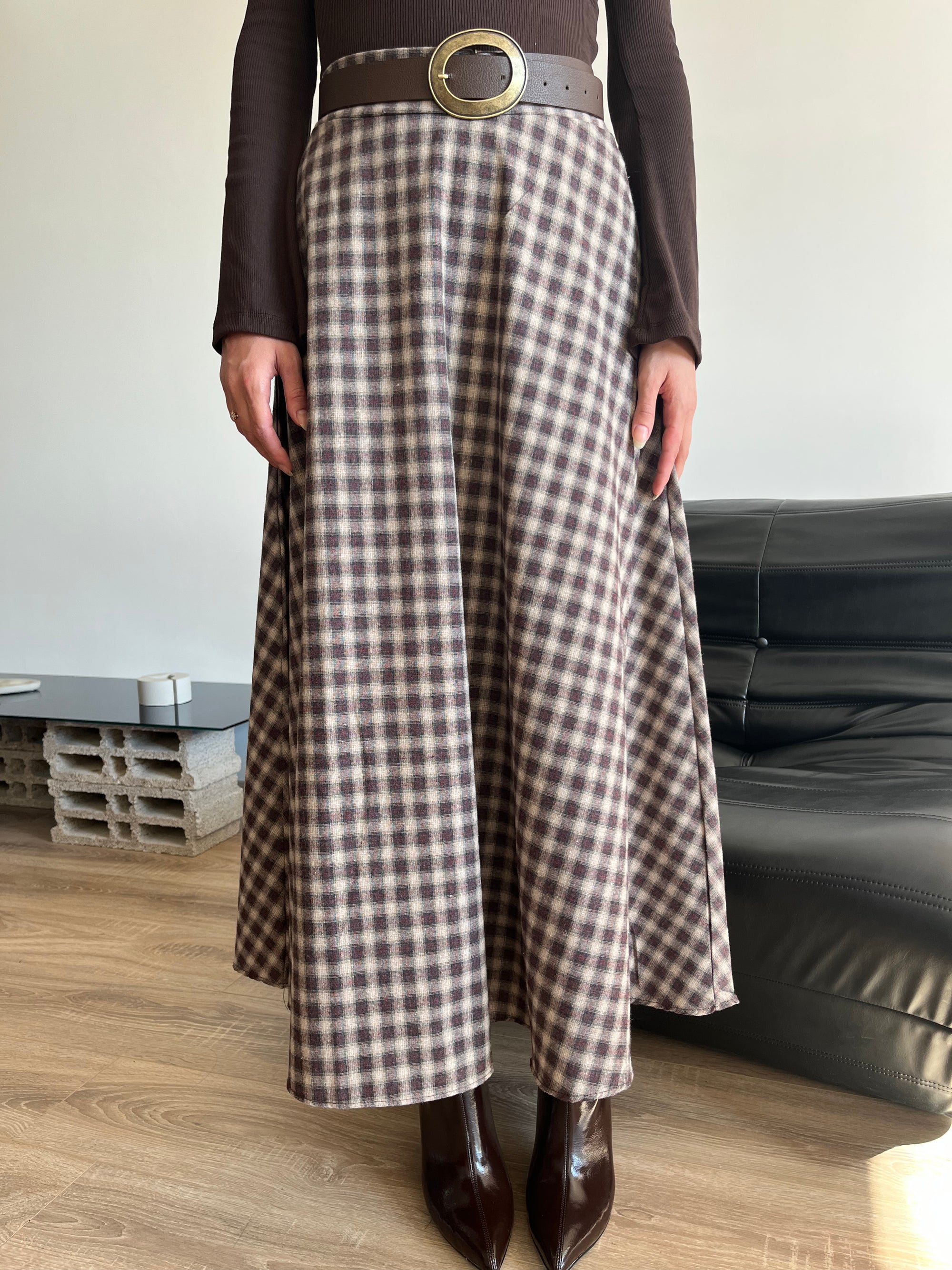 Ekose Etek (Kahverengi)