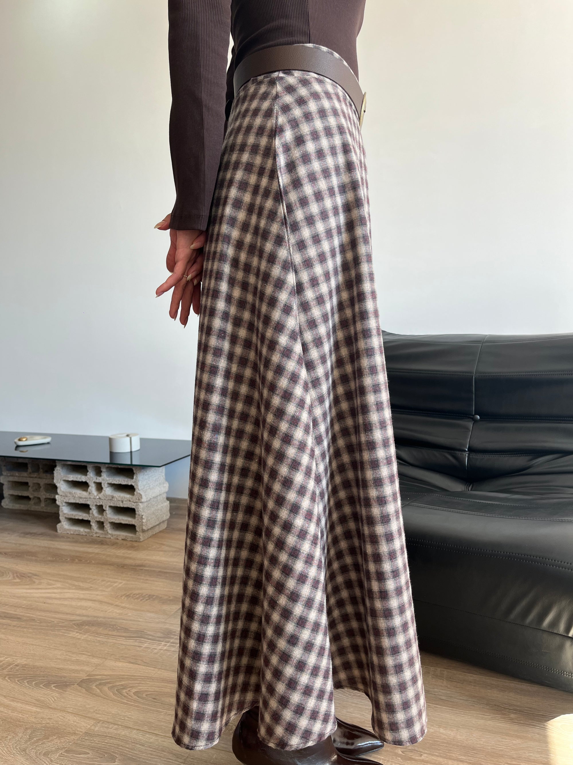 Ekose Etek (Kahverengi)